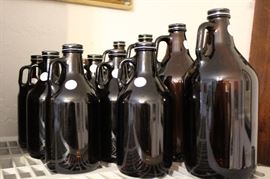brown glass Growlers