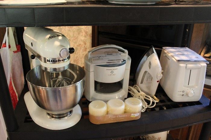 various small appliances - kitchen-aid stand mixer, toaster, iron
