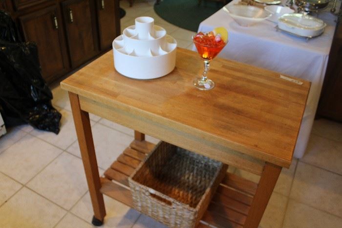 rolling wood kitchen island