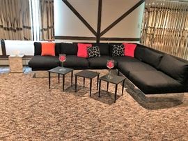 Milo Baughman Sectional with mirrored base