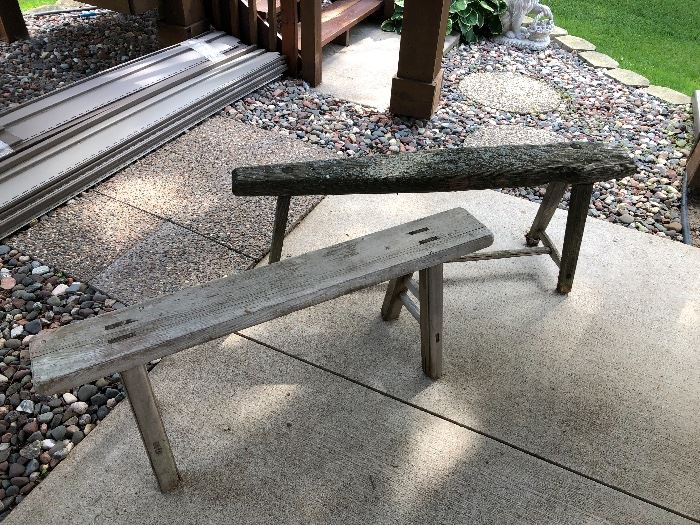 Rustic Wood Benches