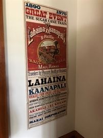 1970’s Lahaina Kaanapali & Pacific Railroad Sugar Cane Train Poster