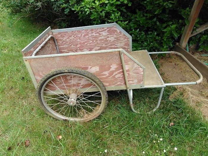 2 home made people powered garden carts