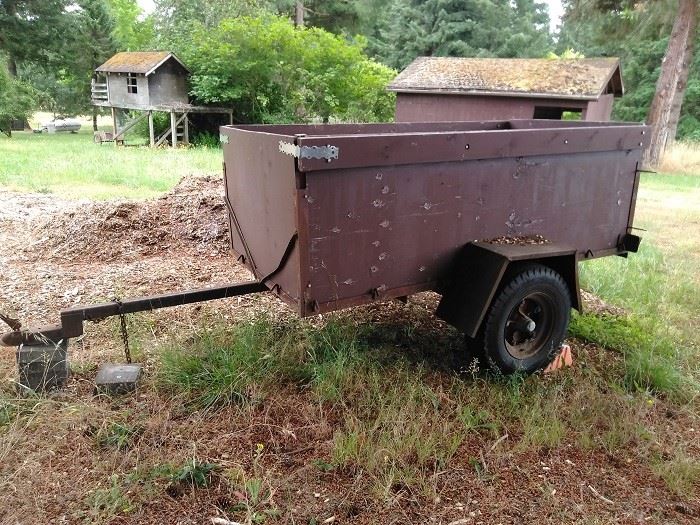 4 X 8 foot heavy duty single axel trailer with sides 