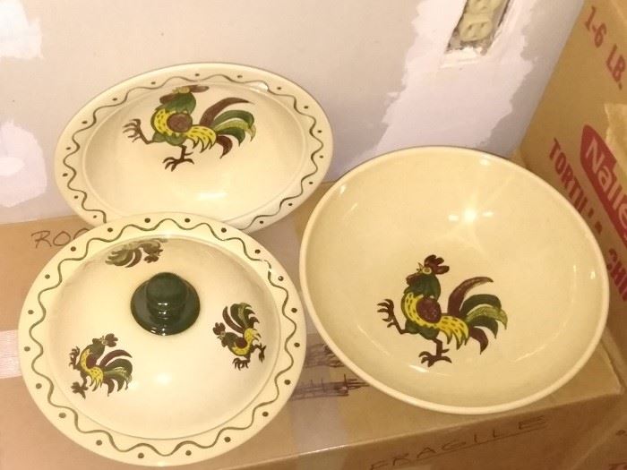 Metlock Poppy Trail china, made in California “90” plus pieces including serving pieces 