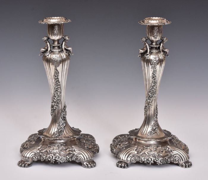 Pair of Tiffany & Co. Sterling Candlesticks