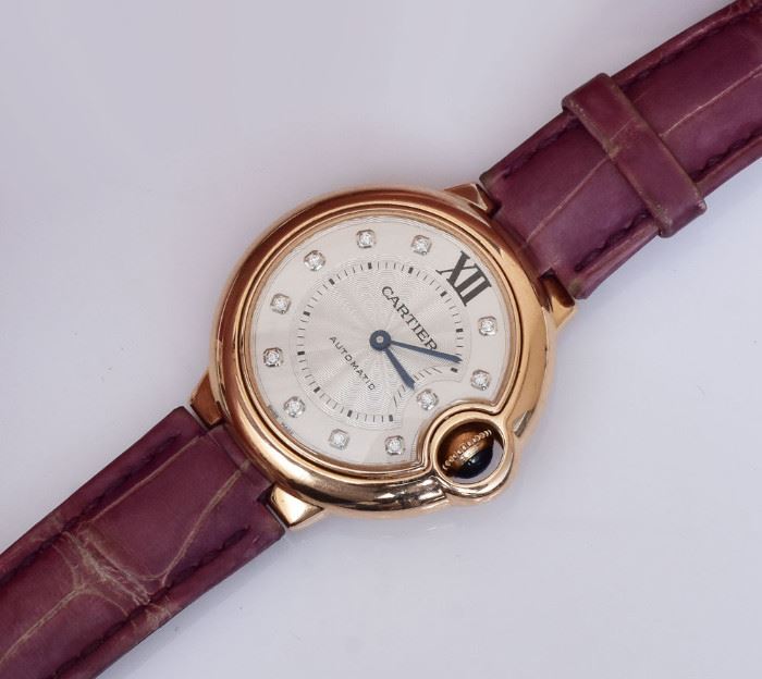  Cartier Ballon Bleu 18k Gold Wrist Watch