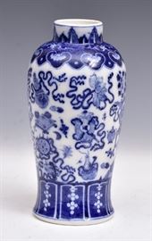 Continental Blue & White Vase