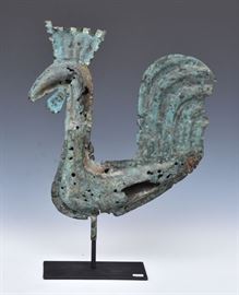 French Copper Rooster Weathervane