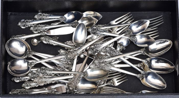  Wallace Sterling Silver Partial Flatware Set