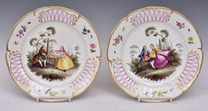 Two Meissen Cabinet Plates