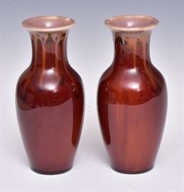 Pair of Rookwood Pottery Oxblood Vases