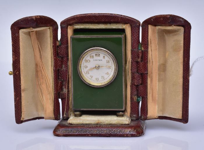 Cartier Miniature Enameled Clock