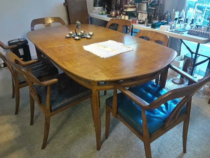 min century dining table with 6 chairs
