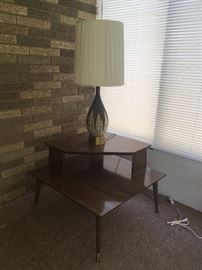 One of several vintage end tables and lamps