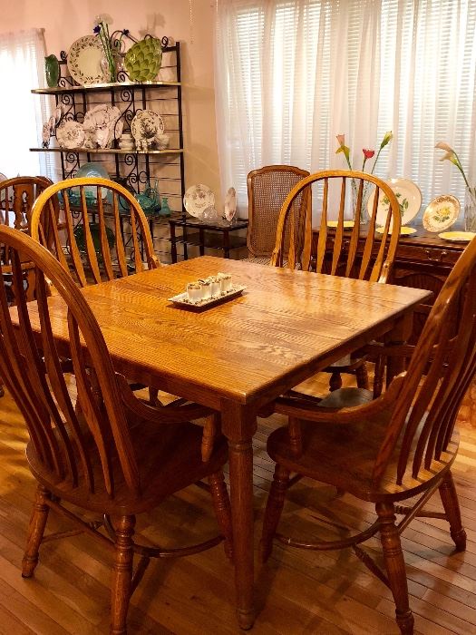 Solid Wood Square Dining Table With 4 Chairs