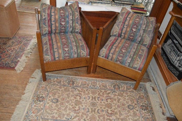 Pair Of Stickley Cube Chairs