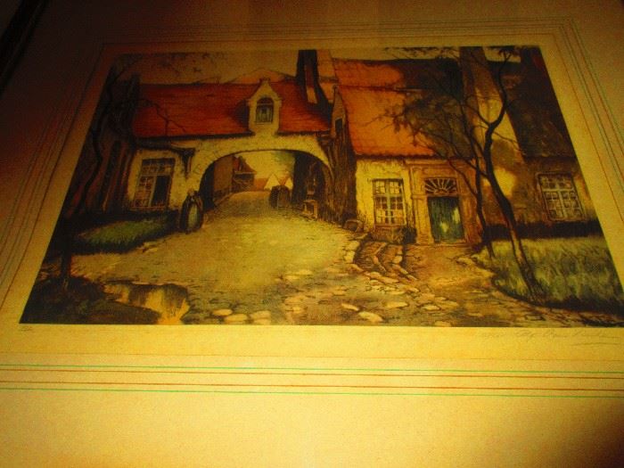 Vintage print of a cottage 