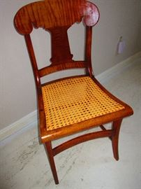 Mid-19th c. tiger maple chair