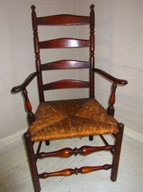 Ladder-back armchair with rush seat c.1920’s