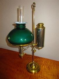 Student lamp with green shade