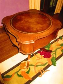 Leather-top accent table c.1940’s