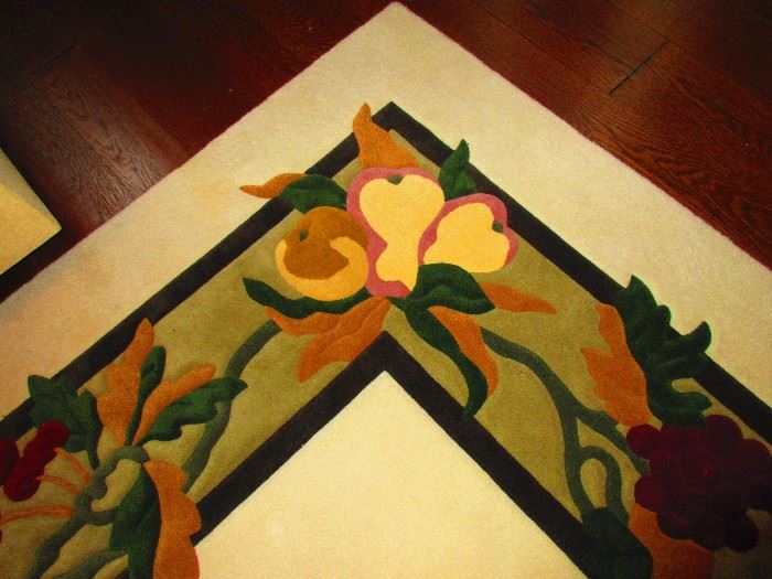 Detail of Large Carved Rug with Grape motif