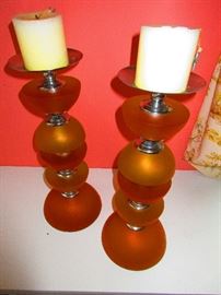 Large Lucite Candle Sticks