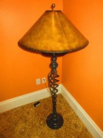Verdigris bronze patina twist floor lamp 