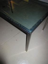  Steel glass-top table 