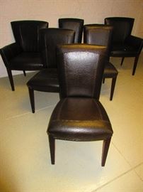 Group of Arhaus “Colette” leather chairs 