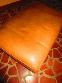 Arhaus leather ottoman