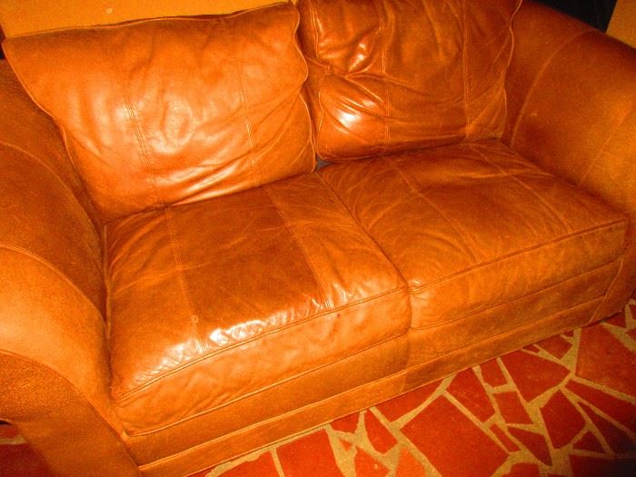 Arhaus leather sofa