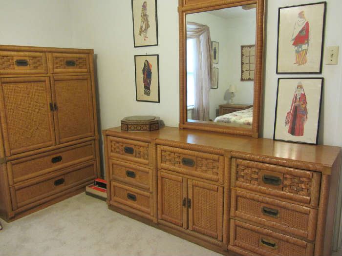 Dixie Bedroom Dresser and Armoire