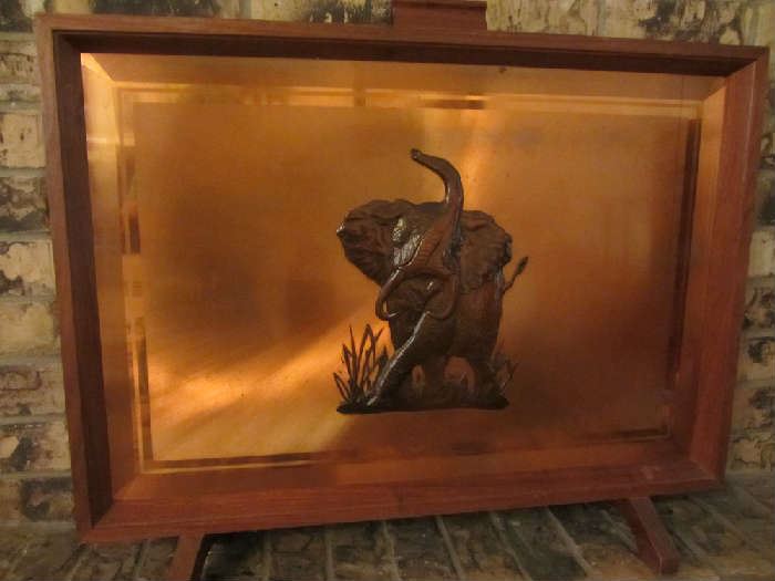 Amazing Copper Elephant Fireplace Screen!!
