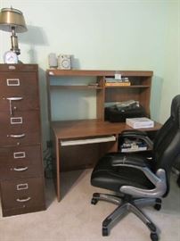 Desk, File Cabinet and very nice office chair