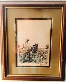 Jerry Miller, framed/matted print, signed 