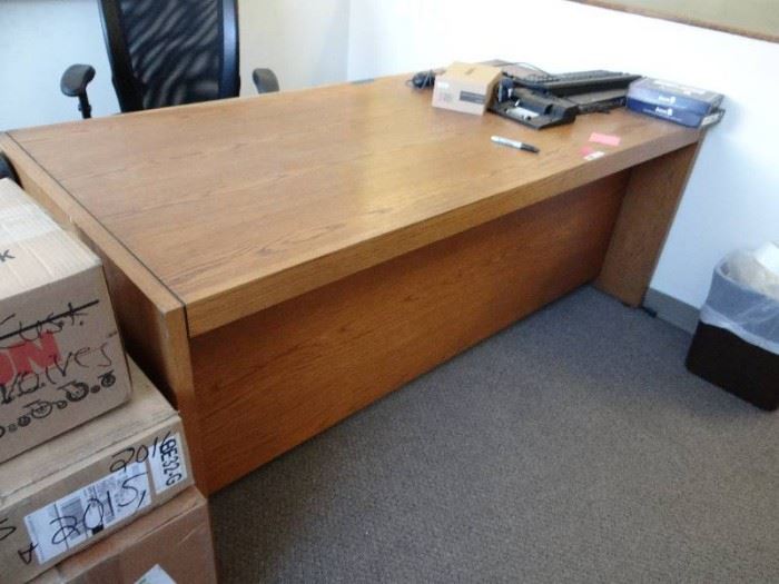 Solid Wood Office Desk With Matching Credenza