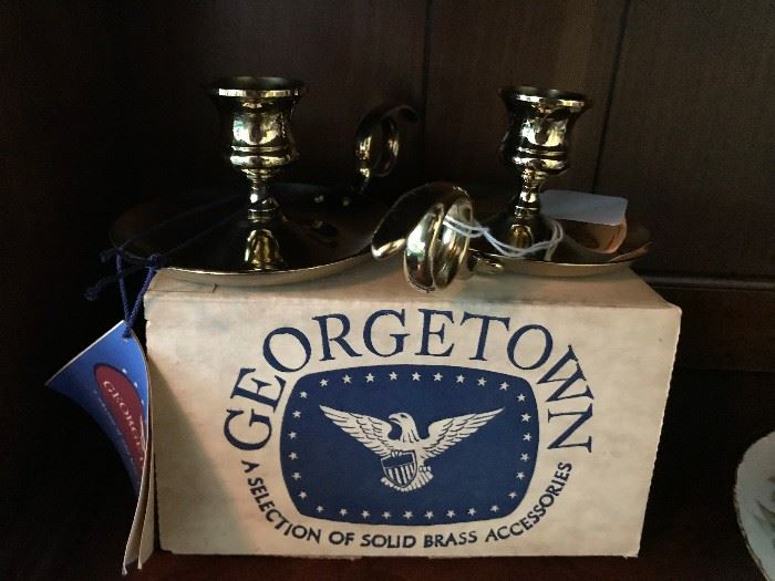GEORGETOWN BRASS CANDLE HOLDERS