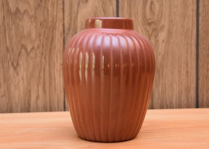 BUY IT NOW! $130 - Red Ware Santa Clara Pottery Vase, Signed by Alvin Baca (6" H)