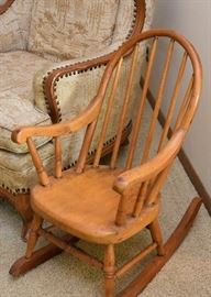 BUY IT NOW! $60 - Antique Child's Rocking Chair with Spindle Back