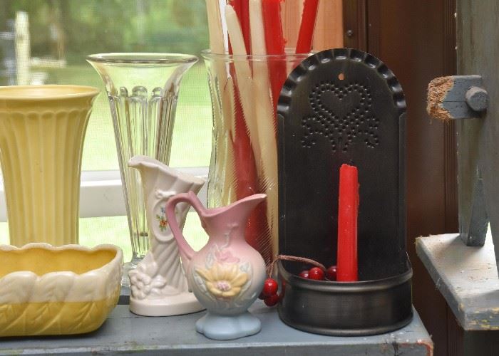 Pottery & Glassware, Planters & Vases, Tin Candle Sconce