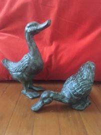 Cast Iron Duck Figurines - Door Stoppers