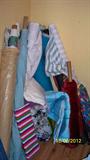 Large rolls of fabric.