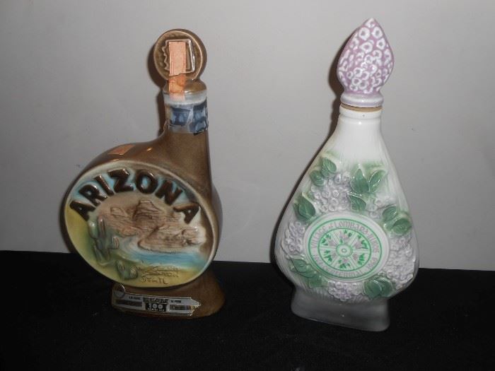 1968 & 1969 jim beam decanters