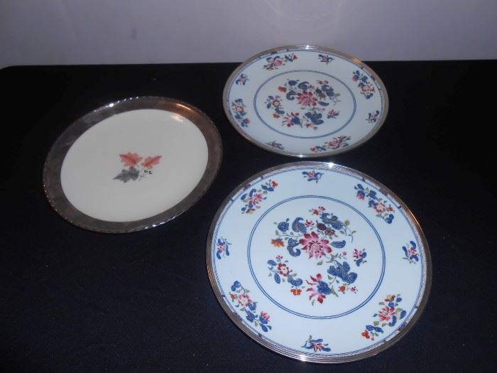 silver rimmed limoges plates