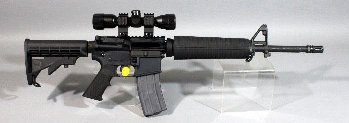 Pallmetto PA-15 AR 15 Rifle, .556, SN# PA052213, Retractable Stock, Includes 4x32 Scope, 1 Mag and Tactical Rings