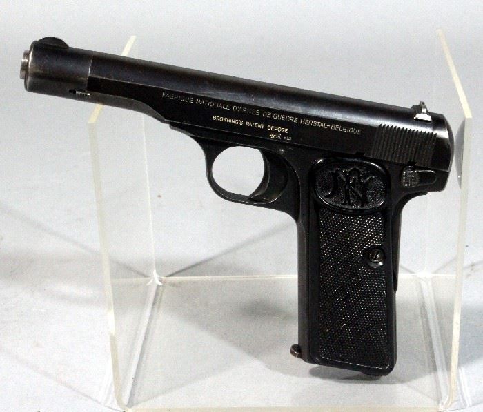 FN Browning M1922 Pistol, 7.65mm/.32 ACP, SN#134596, Early 1950's German Bahn Polizzi for US Occupation Zone Railroad Police, Original Holster, 2 Mags
