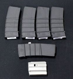 Thermold AR 15 / M16 30-Round Magazines, Qty 6, Appear New, and Remington AR 15 5-Round Magazine