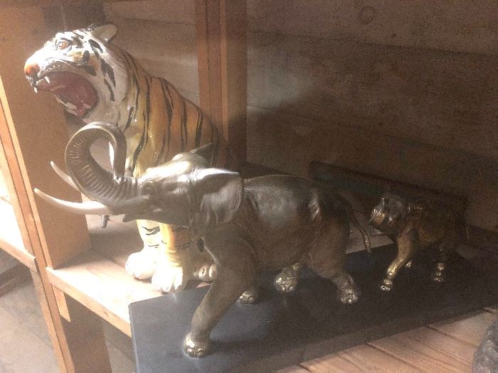 Huge Elephant Collection & Other Lg Ceramics: Tiger